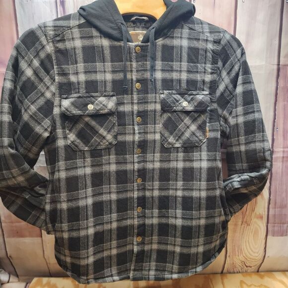 Other - Legendary Outfitters XL Snap Hood Jacket Gray Black Pockets Very‎ Warm Insulated